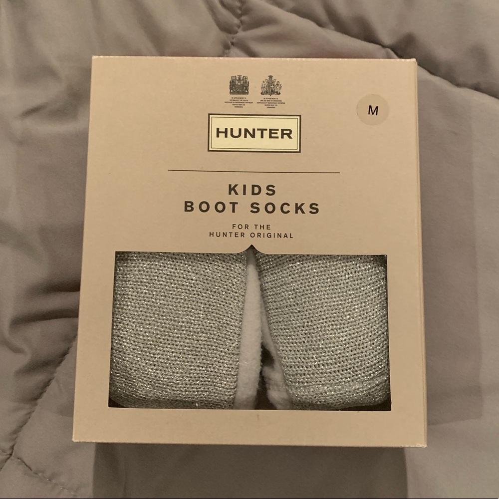 Silver Sparkle Kids Hunter Boot Socks NWT